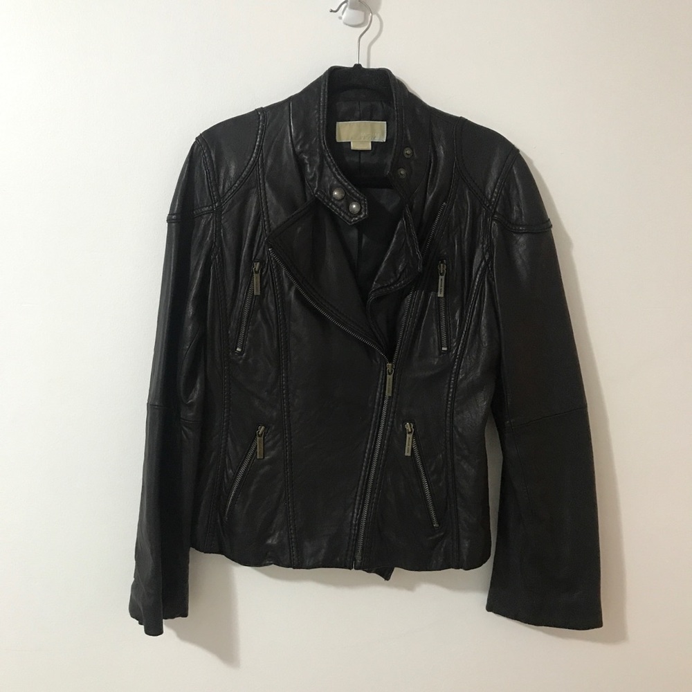 Michael Kors Leather Moto Jacket